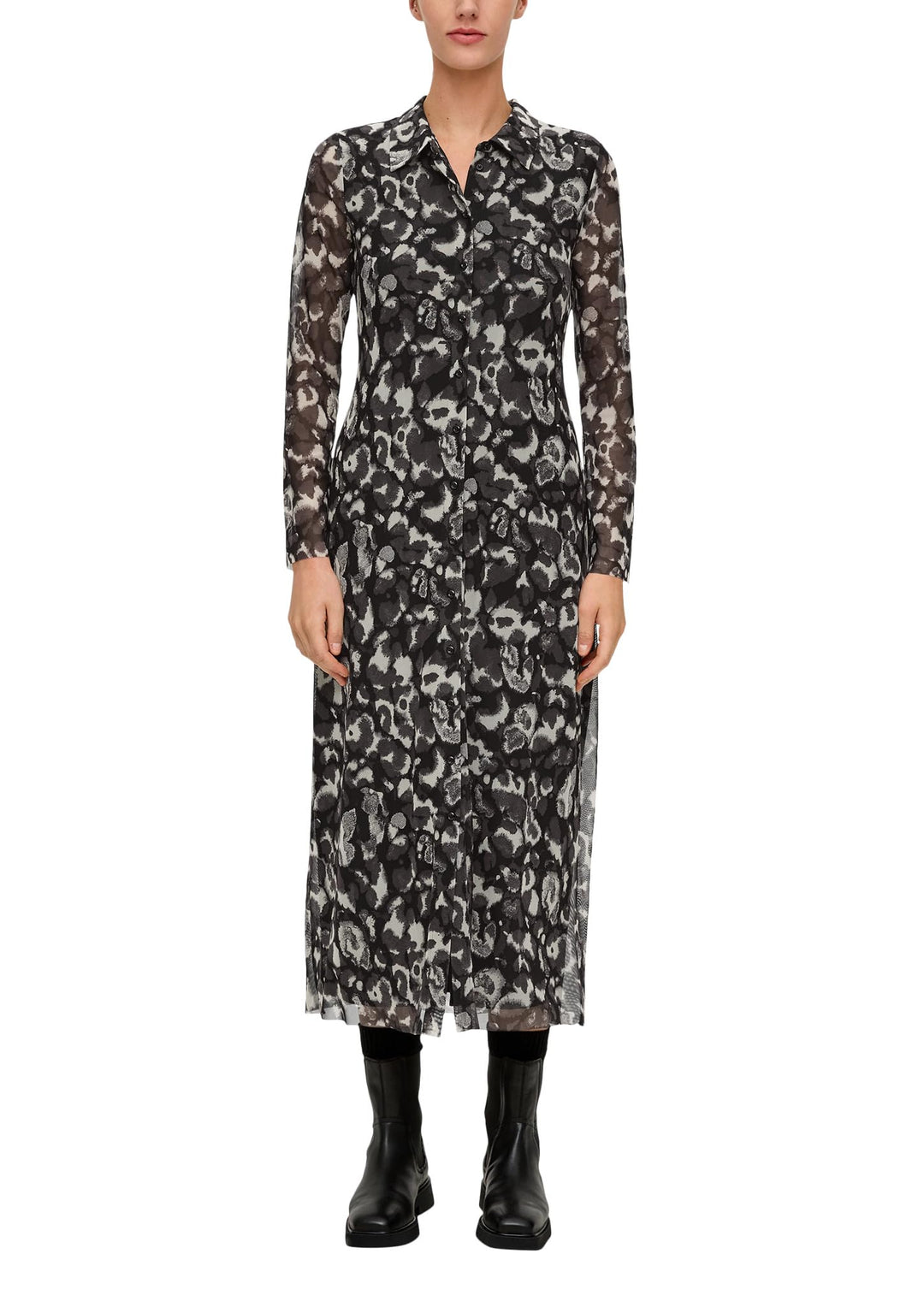 s.Oliver BLACK LABEL Damen Maxi Kleid Maxi Kleid 36 Grau, 36 Grau