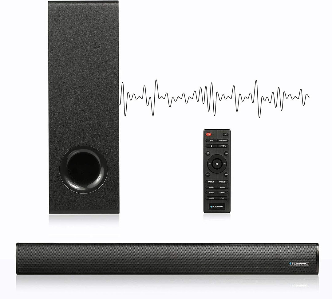 Blaupunkt LS 1825 Soundbar mit Subwoofer 2.1, 60 Watt RMS, kabelloses Bluetooth-Gerät für Streaming,