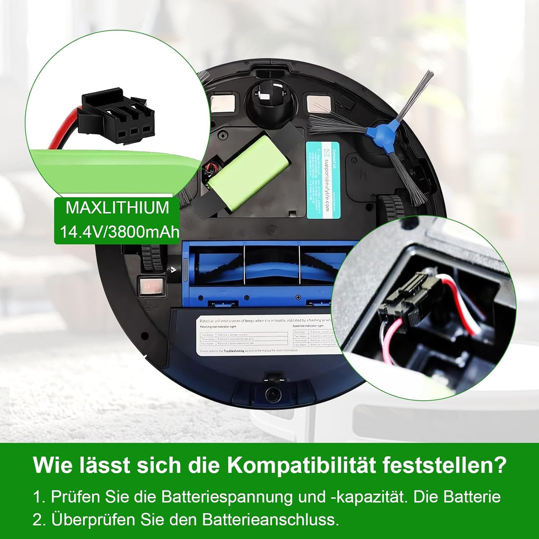 3800 mAh 14.4 V Ersatzakku für Eufy RoboVac 11 11S 11S Plus 11S MAX 12 15C MAX 30 30C 35C G10 Hybrid