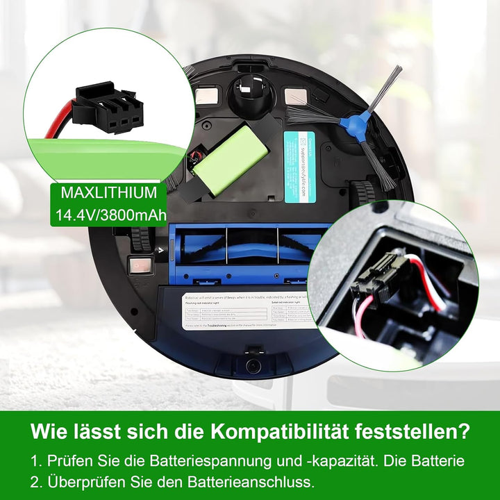 3800 mAh 14.4 V Ersatzakku für Eufy RoboVac 11 11S 11S Plus 11S MAX 12 15C MAX 30 30C 35C G10 Hybrid