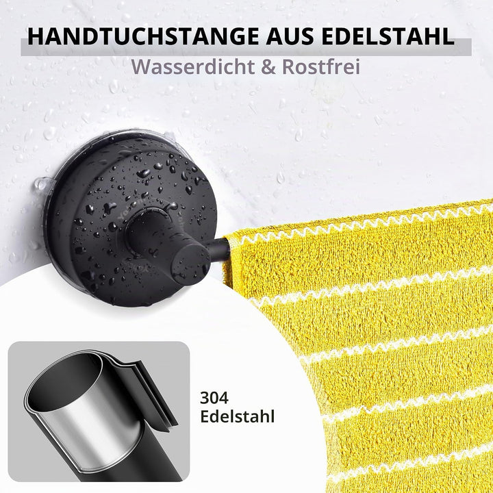 YOHOM 42,8cm Handtuchstange Saugnapf Ohne Bohren Handtuchhalterung Saugnapf Bad Handtuchstange Vakuu