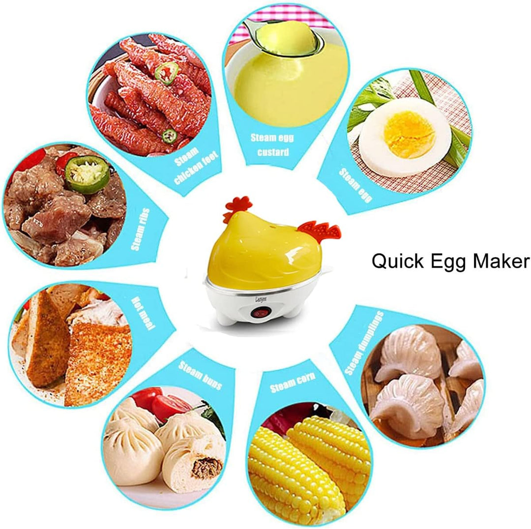 Leoyee Eierkocher，Nettes kleines Huhn Elektrischer Eierkocher Egg Cooker für 1-7 Eierkapazität Frühs