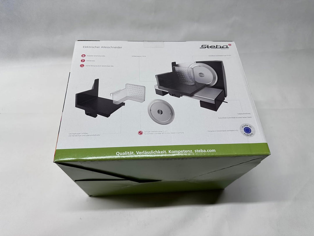 Steba Allesschneider AS 200, Made in EU, Solinger Edelstahlmesser, Schnittst?rke bis 15mm einstellba