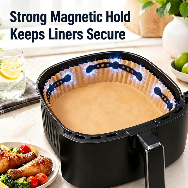 Airfryer Magnete für Backpapier - 24 Stück Magnetische Silikonschnallen für Heissluftfritteusen, Mag