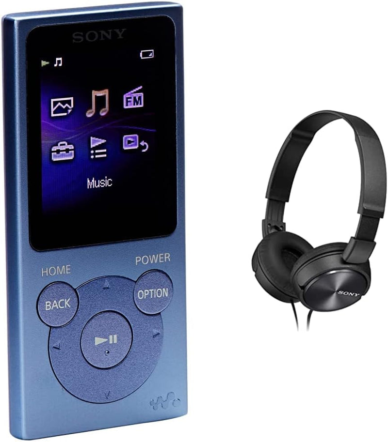 Sony NW-E394 Walkman 8GB (Speicherung von Fotos, UKW-Radio-Funktion) blau & MDR-ZX310W Lifestyle Kop