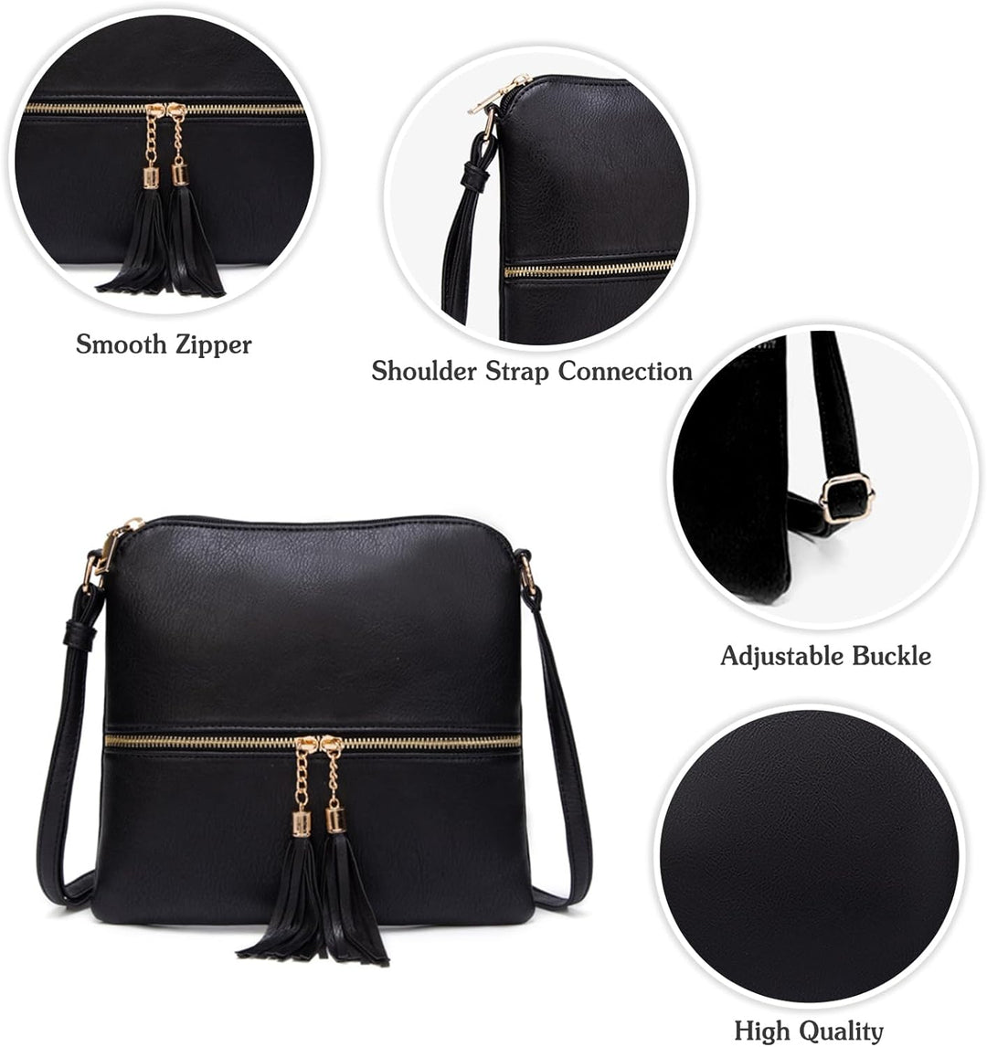 PORRASSO Mode Umhängetasche Damen Schultertasche Beuteltasche PU Handtasche für Reisen Arbeit Täglic