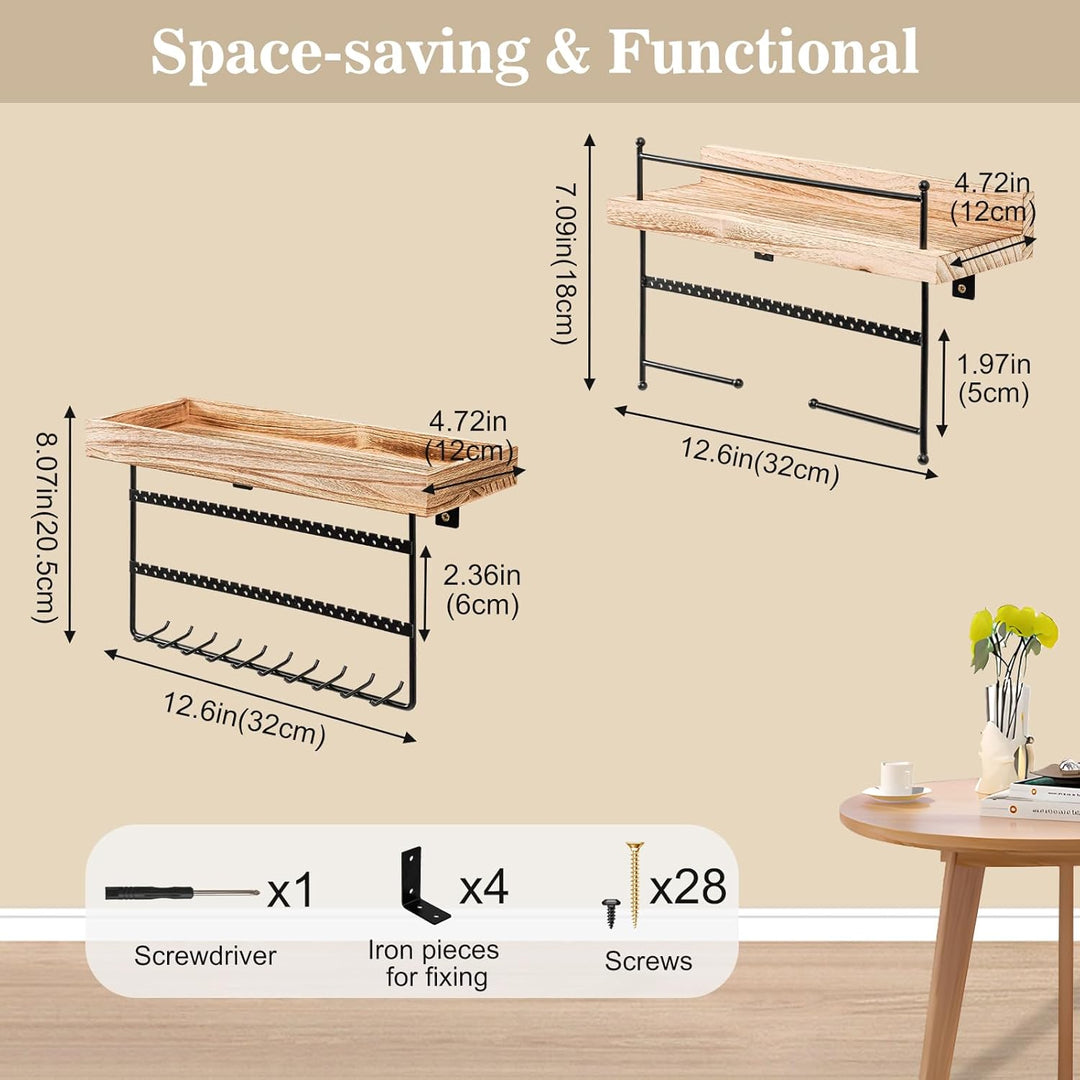 Lolalet 2 Stück hängend Schmuck Organizer Kettenaufhänger Wand Schmuckhalter, Wandmontierte Schmucka