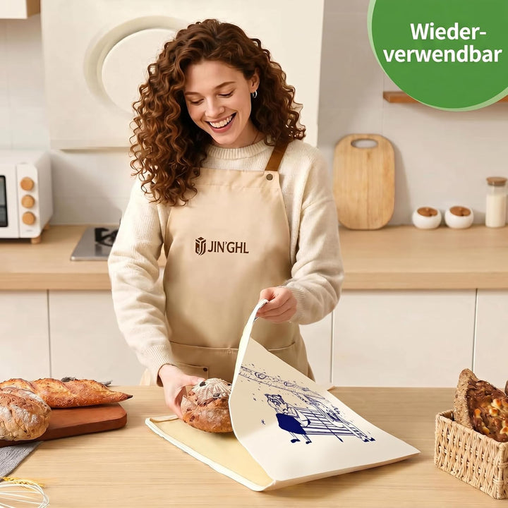 Brotbeutel，Brotbeutel aufbewahrung frischhalten,2 Pack XL，Feuchtigkeit und Verschmutzung Prssvention