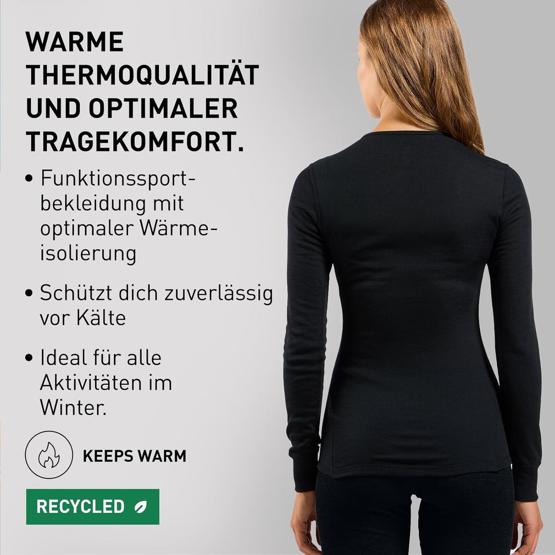 Odlo Thermounterwäsche Merino 200 | Merino Unterwäsche für Herren | Langarm-Thermoshirt mit Kragen u