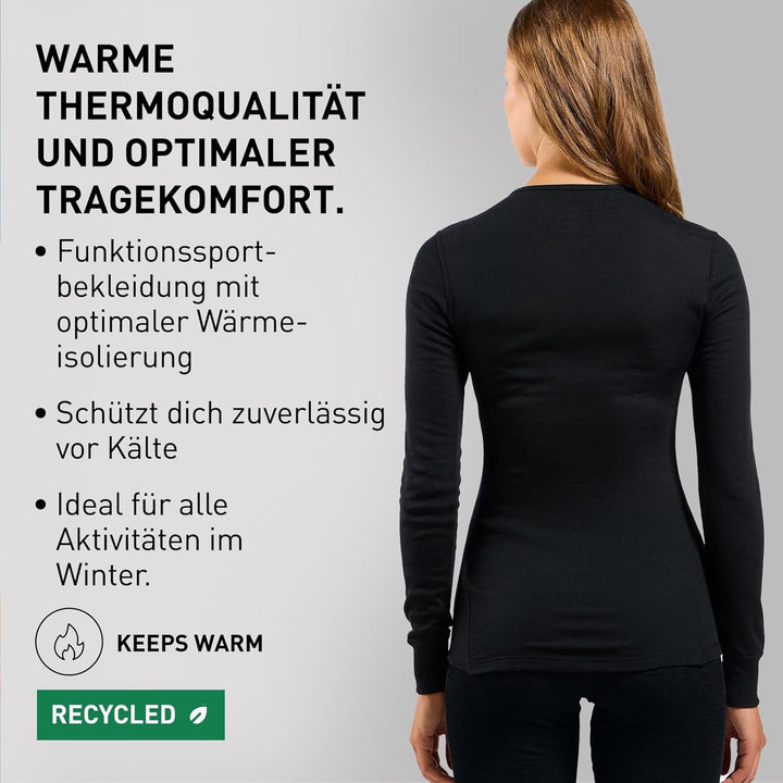 Odlo Thermounterwäsche Merino 200 | Merino Unterwäsche für Herren | Langarm-Thermoshirt mit Kragen u