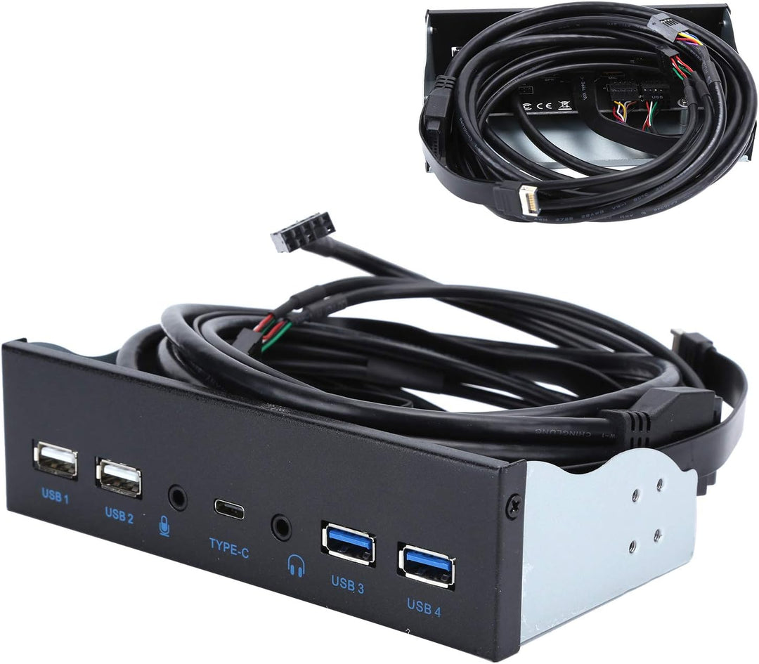 USB 3.0 Hub, PC-Frontplattenadapter, Mit High Definition Audio und Mikrofonanschluss, 2 Anschlüsse U