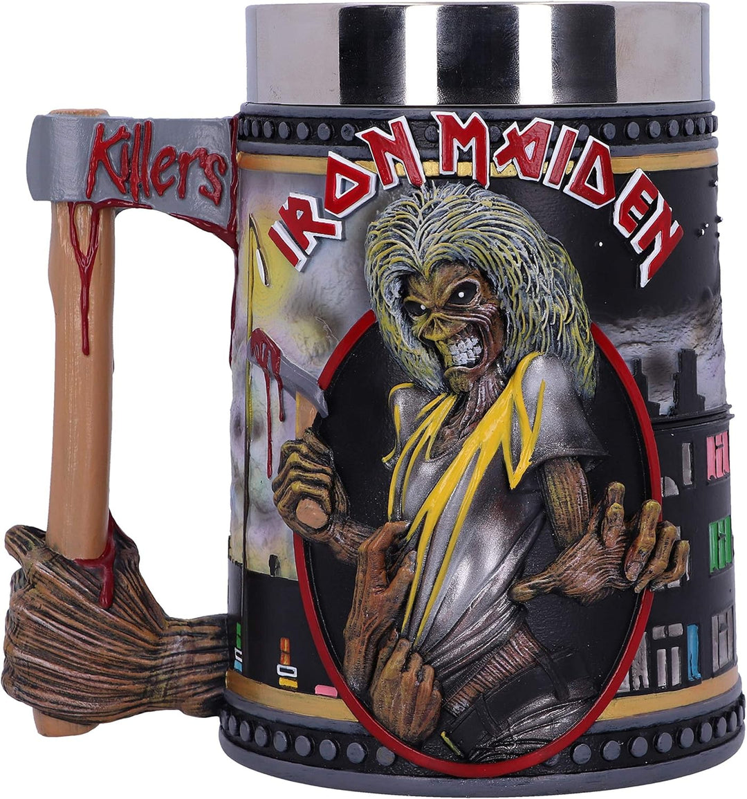 Nemesis Now Offizielles Lizenzprodukt Iron Maiden The Killers Eddie Album Bierkrug, Schwarz, 15.5cm