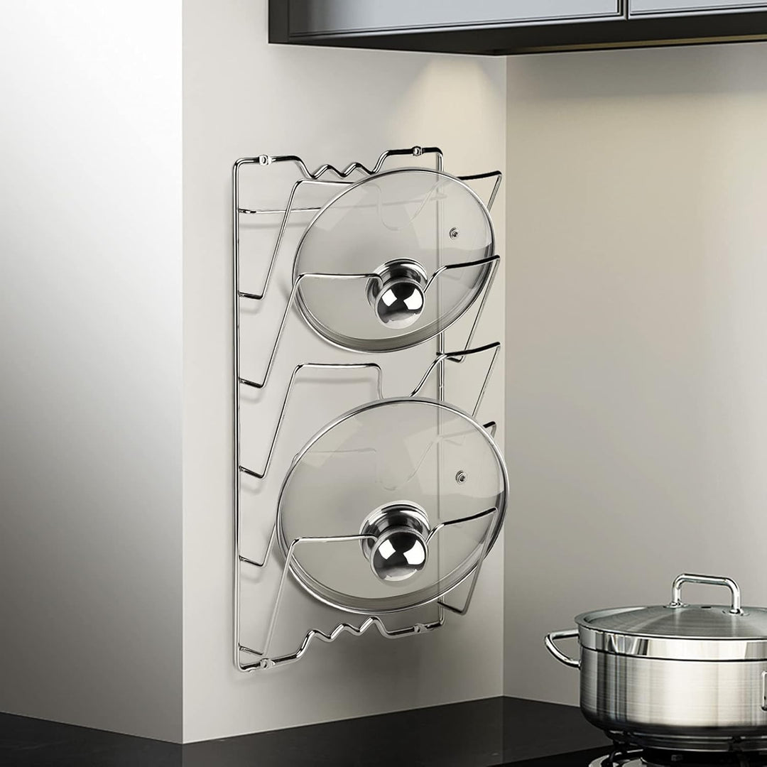 Greensen 5 lagig Topfdeckelhalter Küche Pfanne vertikaler Deckelhalter Wand Halter Rack Kochtopfdeck