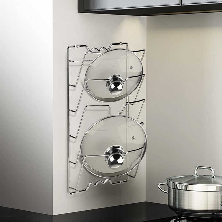Greensen 5 lagig Topfdeckelhalter Küche Pfanne vertikaler Deckelhalter Wand Halter Rack Kochtopfdeck