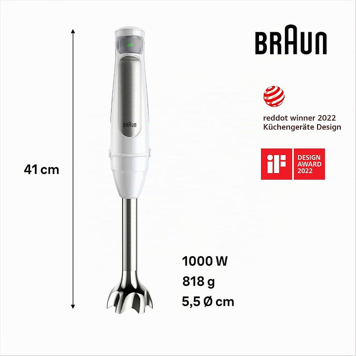 Braun Household Hogar MultiQuick 7 Armmixer, Spritzschutz-Technologie, spülmaschinenfest, BPA-freier