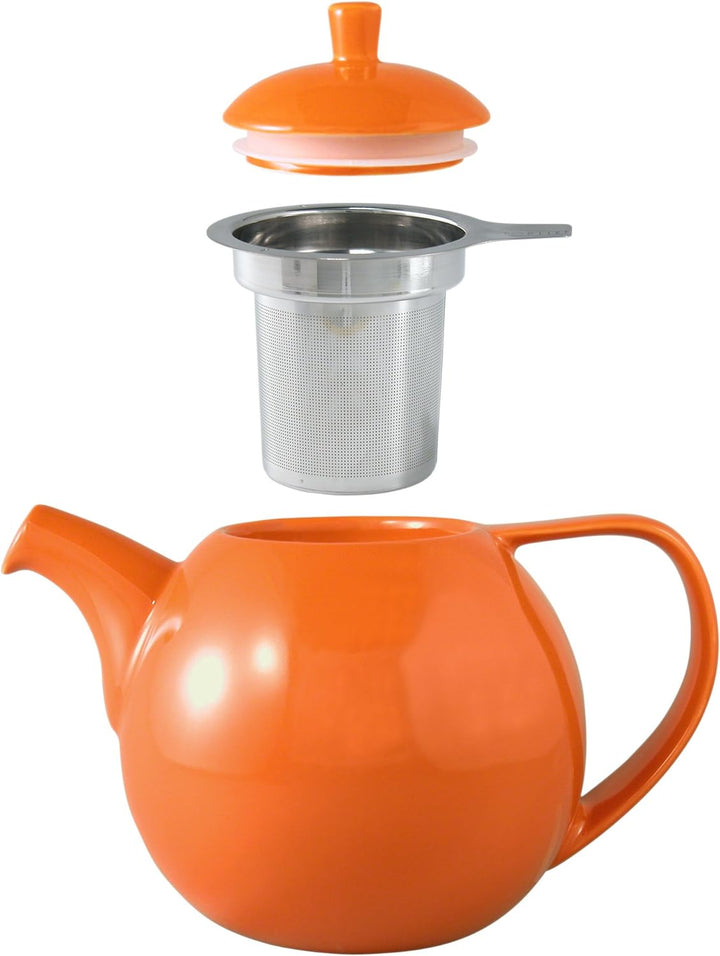 FORLIFE Curve Teekanne mit Teesieb, 1,3 l, Karotte Carrot, Carrot