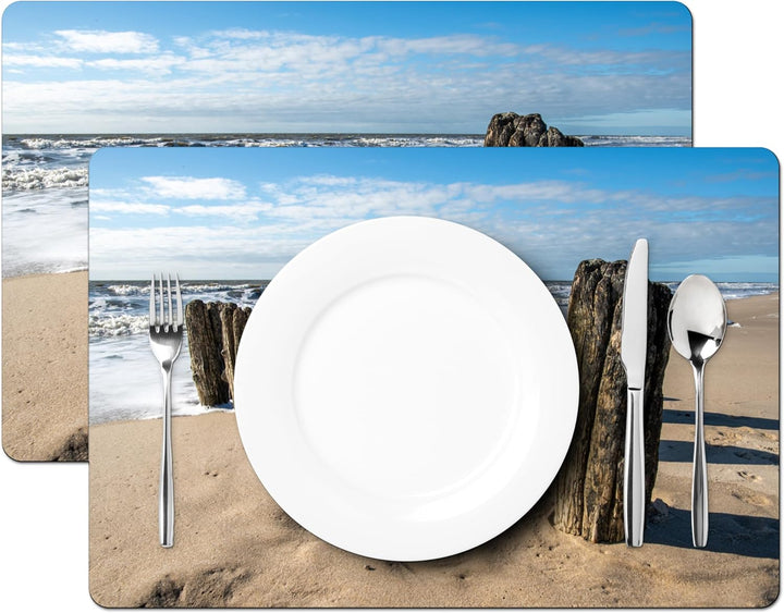 KitchenYeah© Platzsets Abwaschbar 6-Teilig 45x30 cm Tischsets Platzdeckchen rutschfeste Platzset Unt