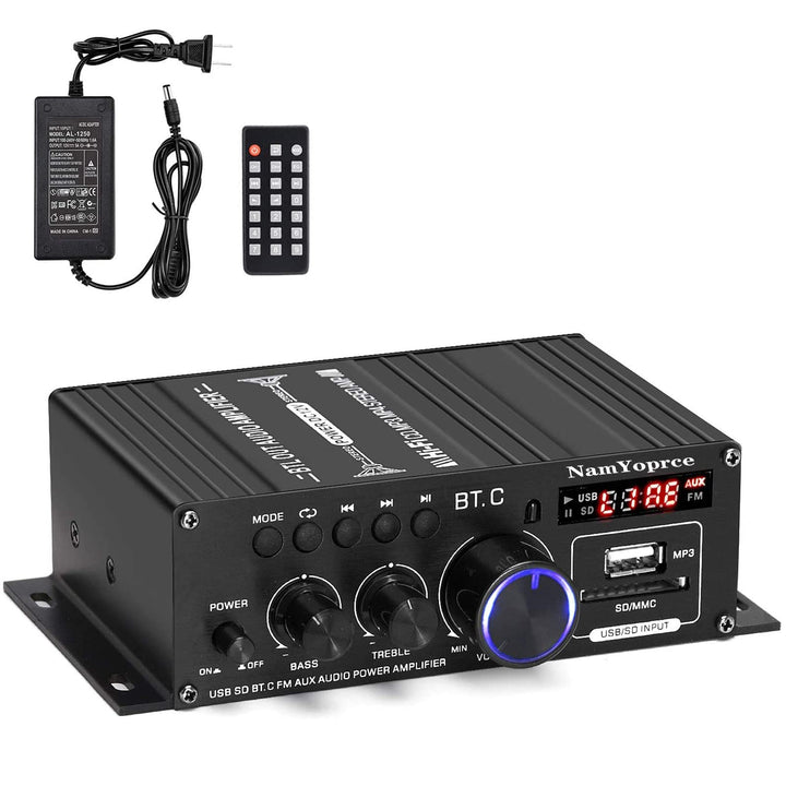 Bluetooth Verstärker HiFi Stereo Amplifier Max 800W- 2 Kanal Mini Audio Verstärker 40WX2 Class D Ver