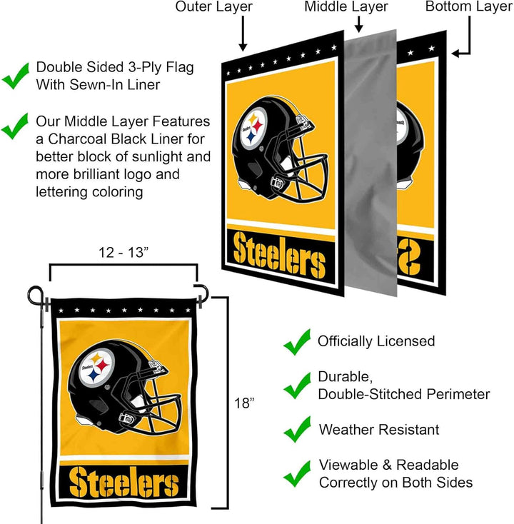 WinCraft Pittsburgh Steelers Decorative Yard Garden Flag