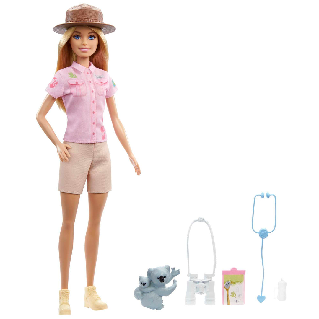 Barbie You Can Be Anything Serie, Zoologe, Puppe mit blonden Haaren, Koala, Fernglas, Stethoskop, Ac