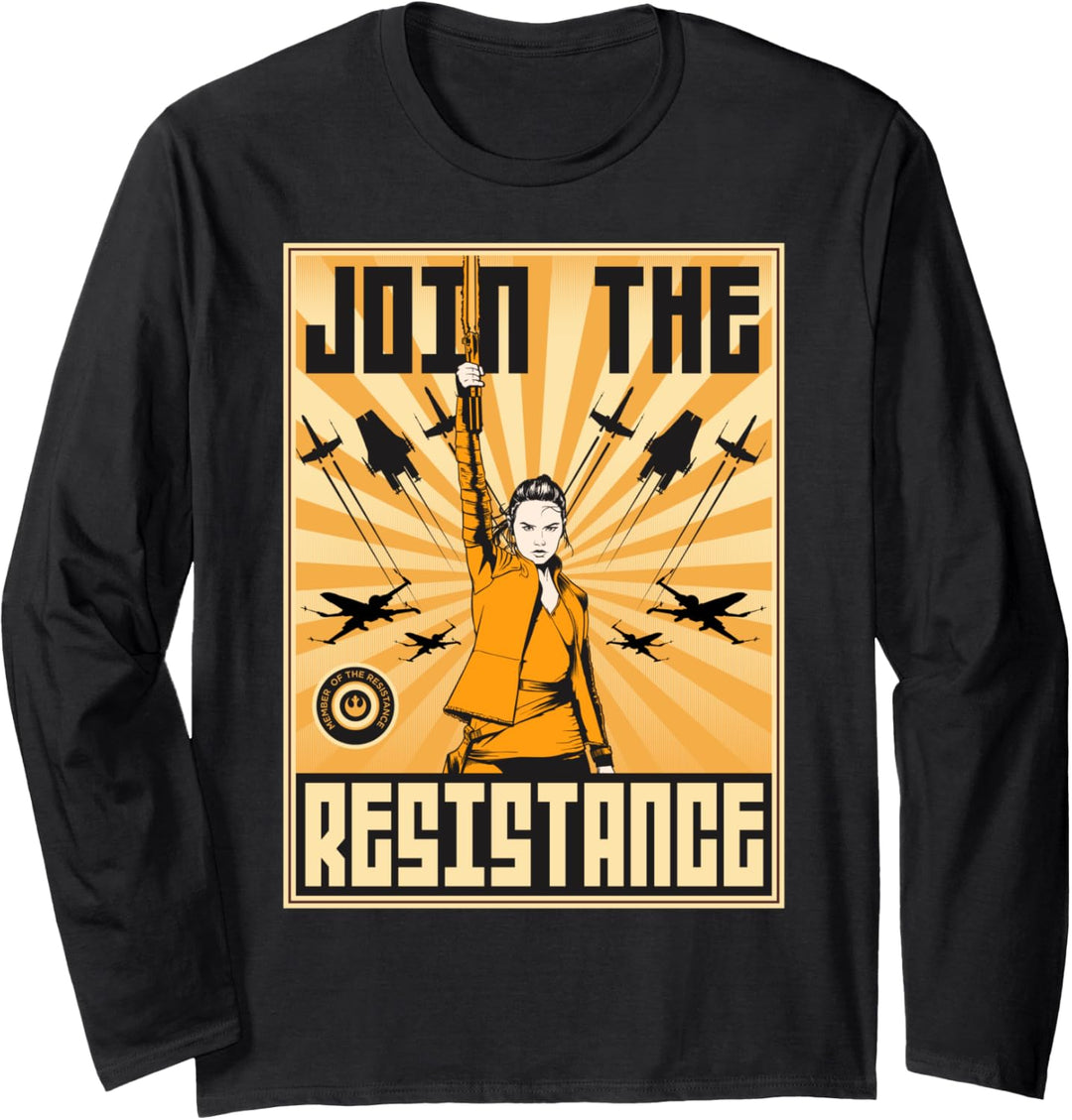 Star Wars The Last Jedi Rey Battle Cry Poster Langarmshirt