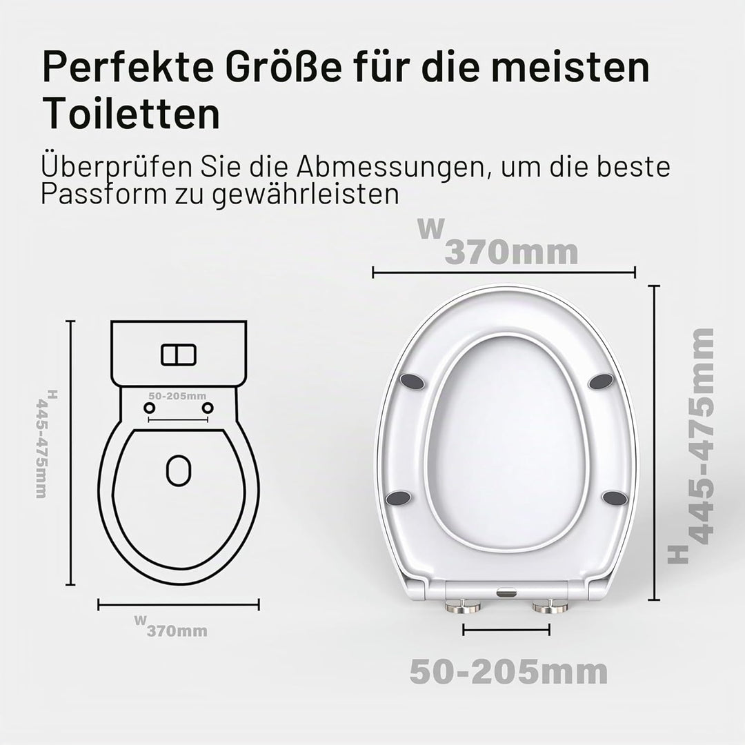 WC Sitz Absenkautomatik weiss oval Absenkautomatik Toilettensitz mit Schnellverschluss für einfache