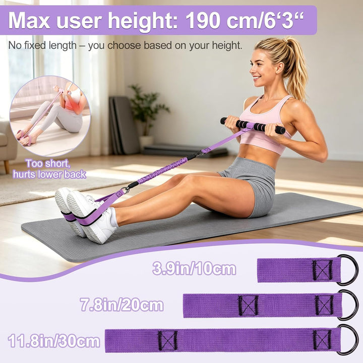 Multifunktionales Zugseil für Fitness, Abnehmen, Workout, Yoga Violett, Violett