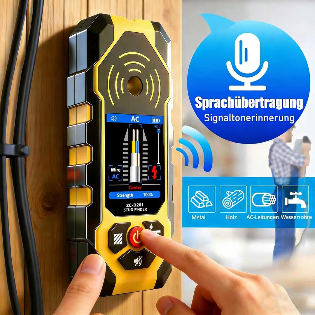 Ortungsgerät Leitungssucher 4 in1 Professioneller Multifunktionaler Wand Scanner Detektor für Holz,