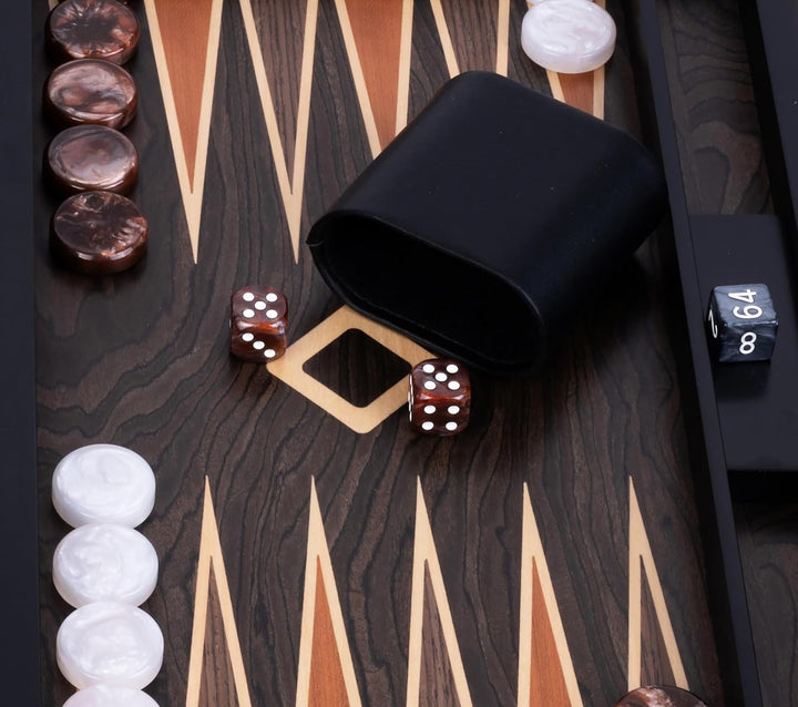 Engelhart- 250544 - Luxus-Backgammon 15 Zoll – Ebenholzfurnier lackiert – braun 15 Zoll Ebenholz Bra