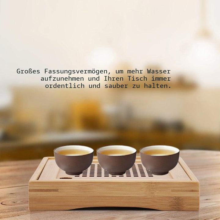 TOPINCN Bambusentwässerung Art Tee Tabellen Serviertablett Japanische/Chinesische Art Mini Square Ko