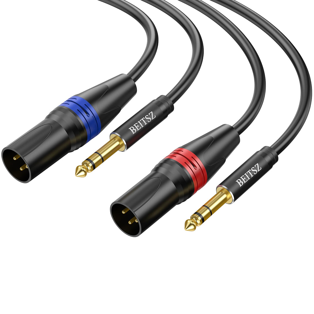 BEITSZ XLR auf Klinke 6,35mm Mikrofonkabel,Balanced Stereo 1/4 Zoll TRS Stecker auf XLR Stecker für