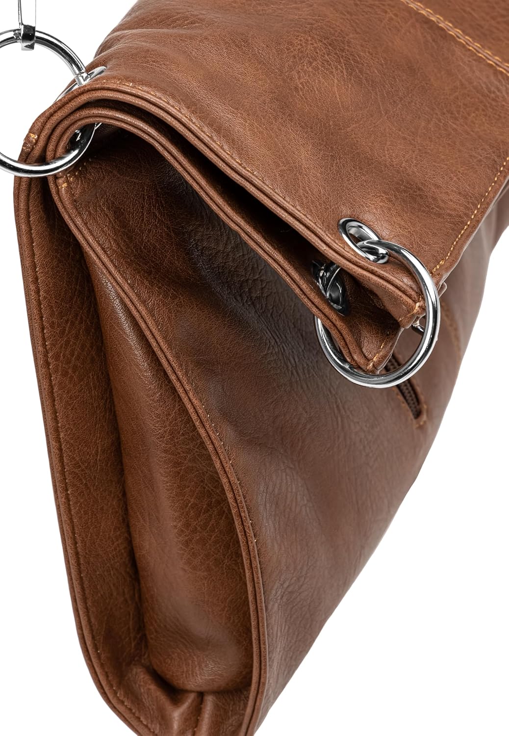 Caspar TS561 Damen Multifunktions Schultertasche Braun, Braun