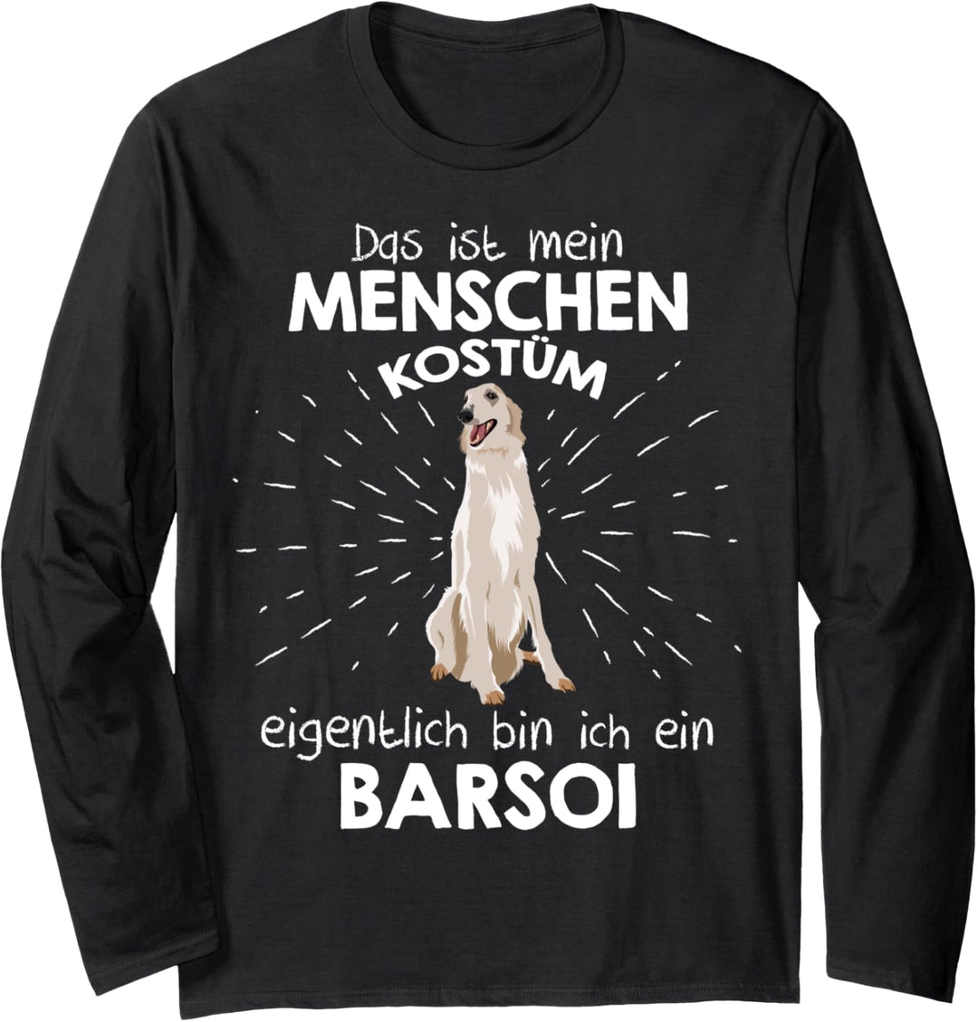 Mein Menschen Kostüm Bin ich ein Barsoi, Halloween Outfit Langarmshirt