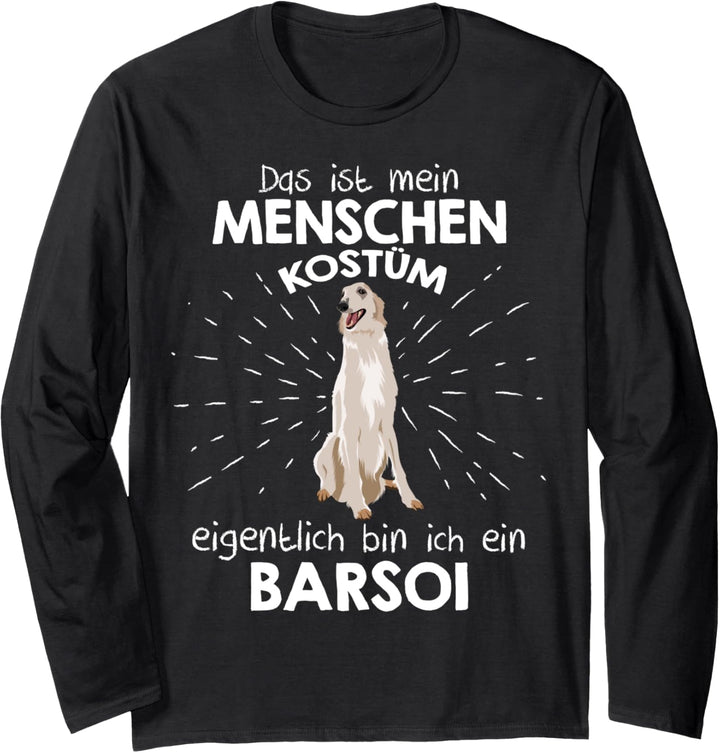 Mein Menschen Kostüm Bin ich ein Barsoi, Halloween Outfit Langarmshirt