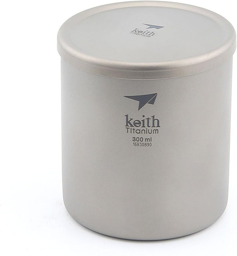 Keith 220 ml/600 ml Titan Becher Saugnapf Doppelwandig Ultraleicht Titan Becher Tassen Leichte Tragb