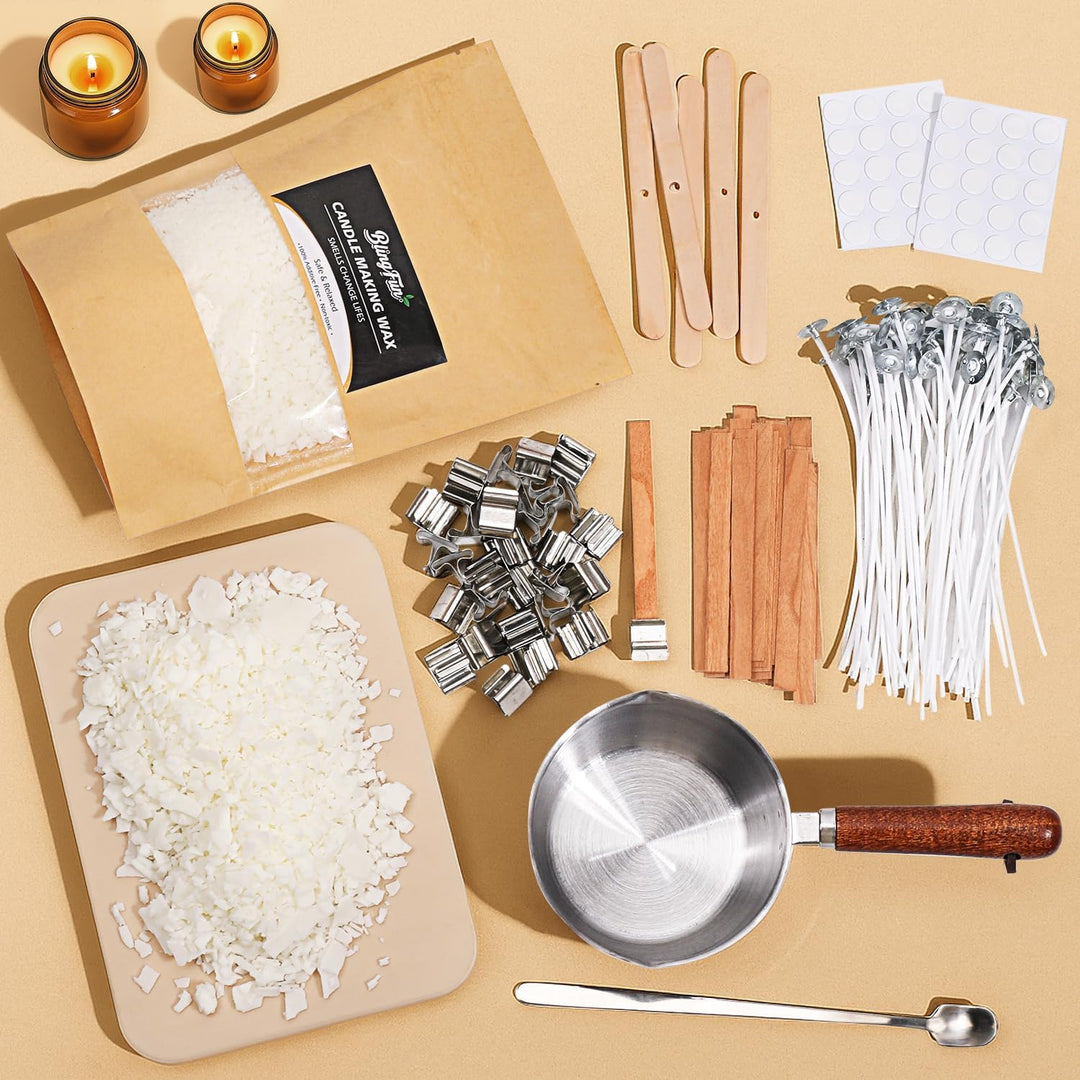 Kerzenherstellungs-Set Sojawachs-Anfängerset mit natürlichem Sojawachs, DIY-Kerzenzubehör, einschlie