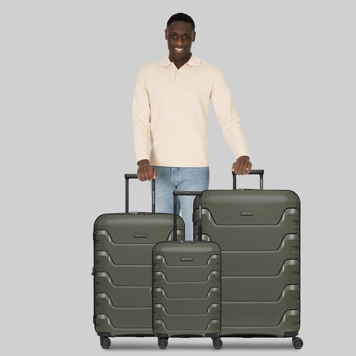 SMARTBOX Hartschalen Koffer-Set 3-teilig | mit Dehnfalte erweiterbar um 3 cm | aus hochwertigem, lei