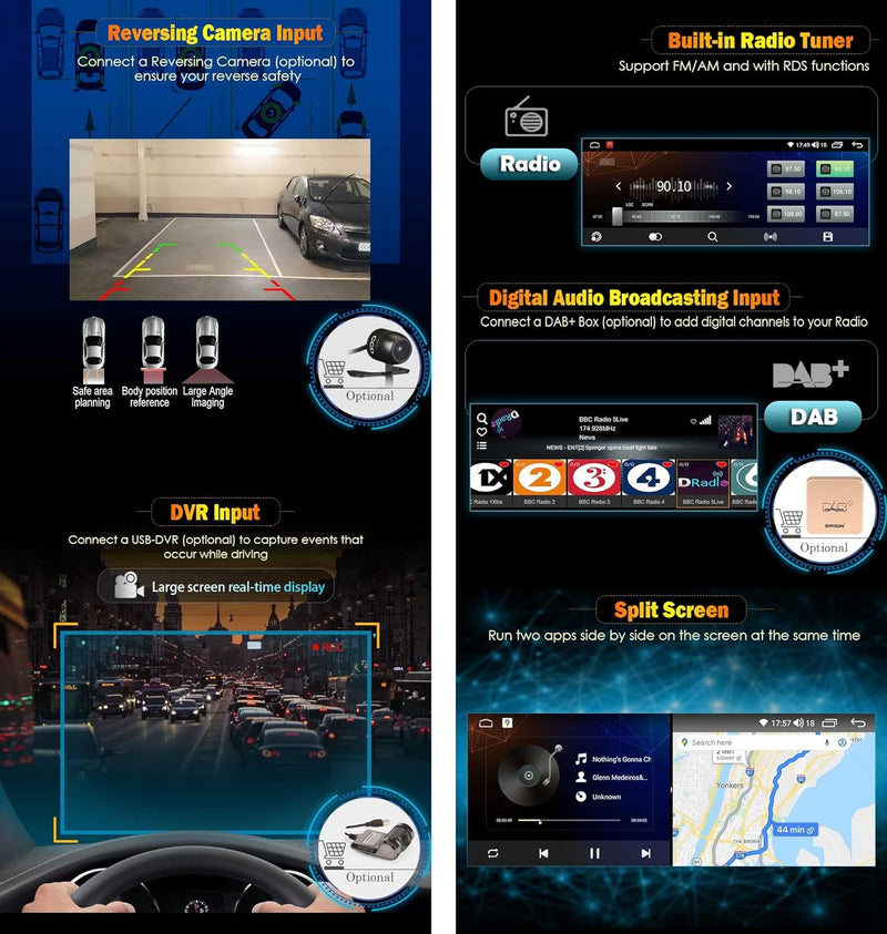 Android 11 Octa Core 2+32GB Autoradio Navi für BMW 5er X5 E53 Sat NAV DAB+Radio Carplay Android Auto
