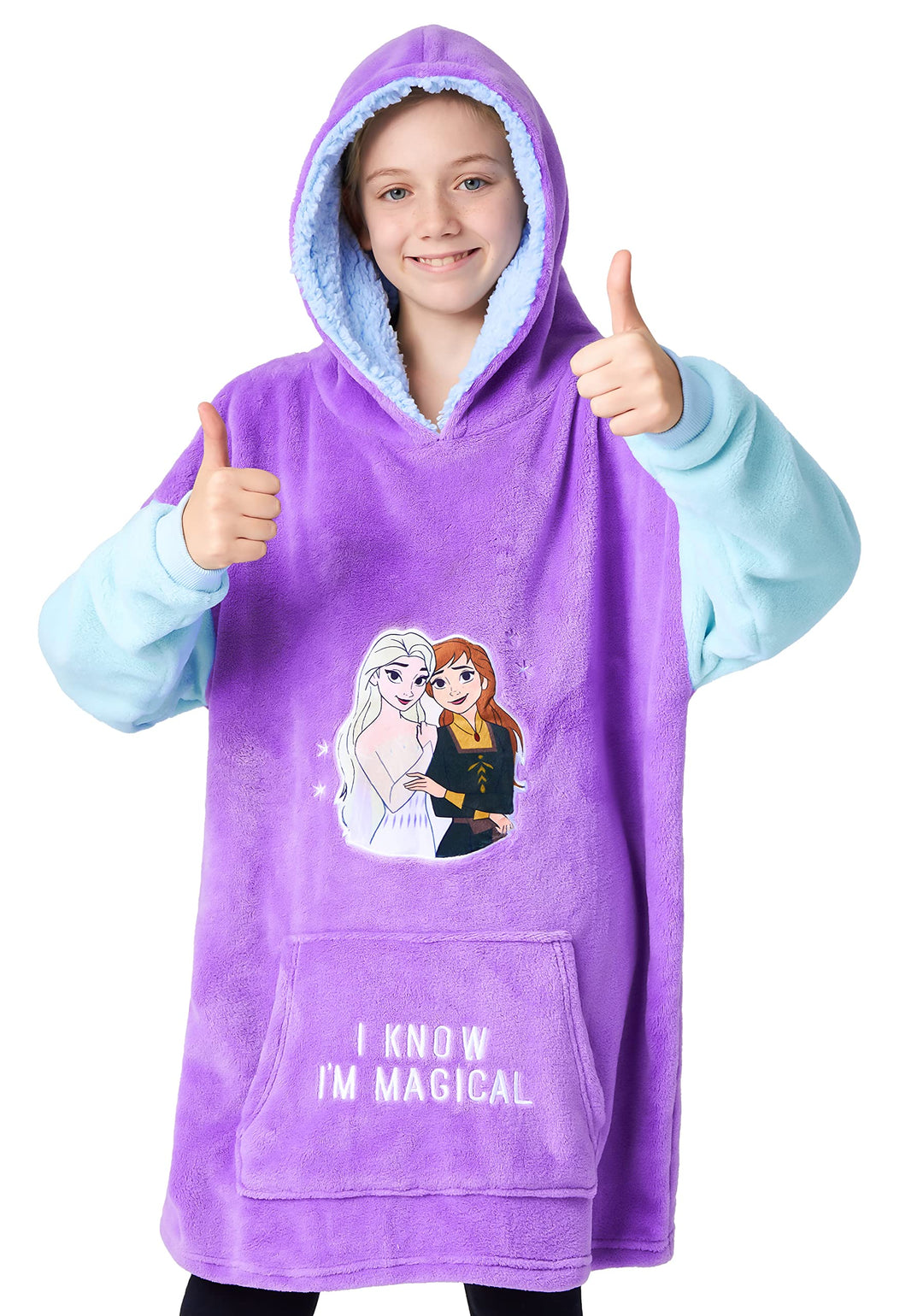 Disney Hoodie Decke Mädchen, Kuscheldecke mit Ärmeln, Fleece Kapuzenpullover, Hoodie Mädchen Geschen