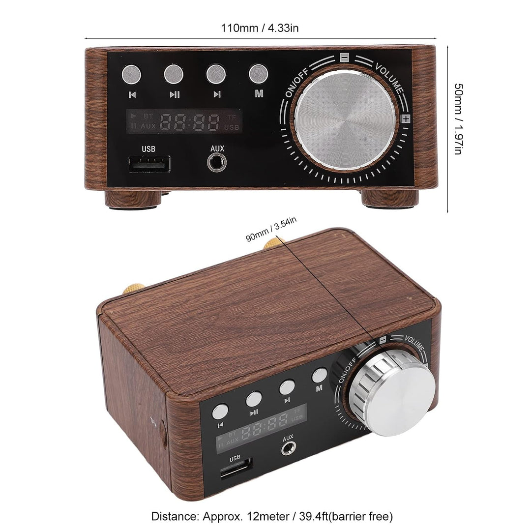 Mini Bluetooth 5.0 Leistungsverstärker DC9V-24V Dual 50W Kanäle 2.0 Stereo HiFi Digital Amp USB Heim
