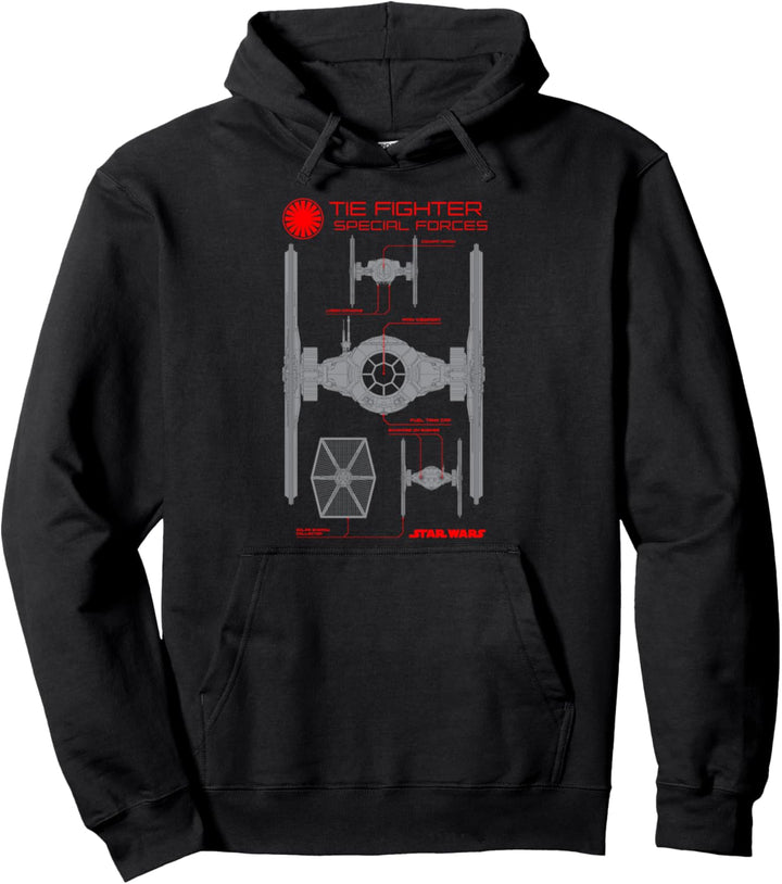 Star Wars The Force Awakens TIE Fighter Schematics Pullover Hoodie