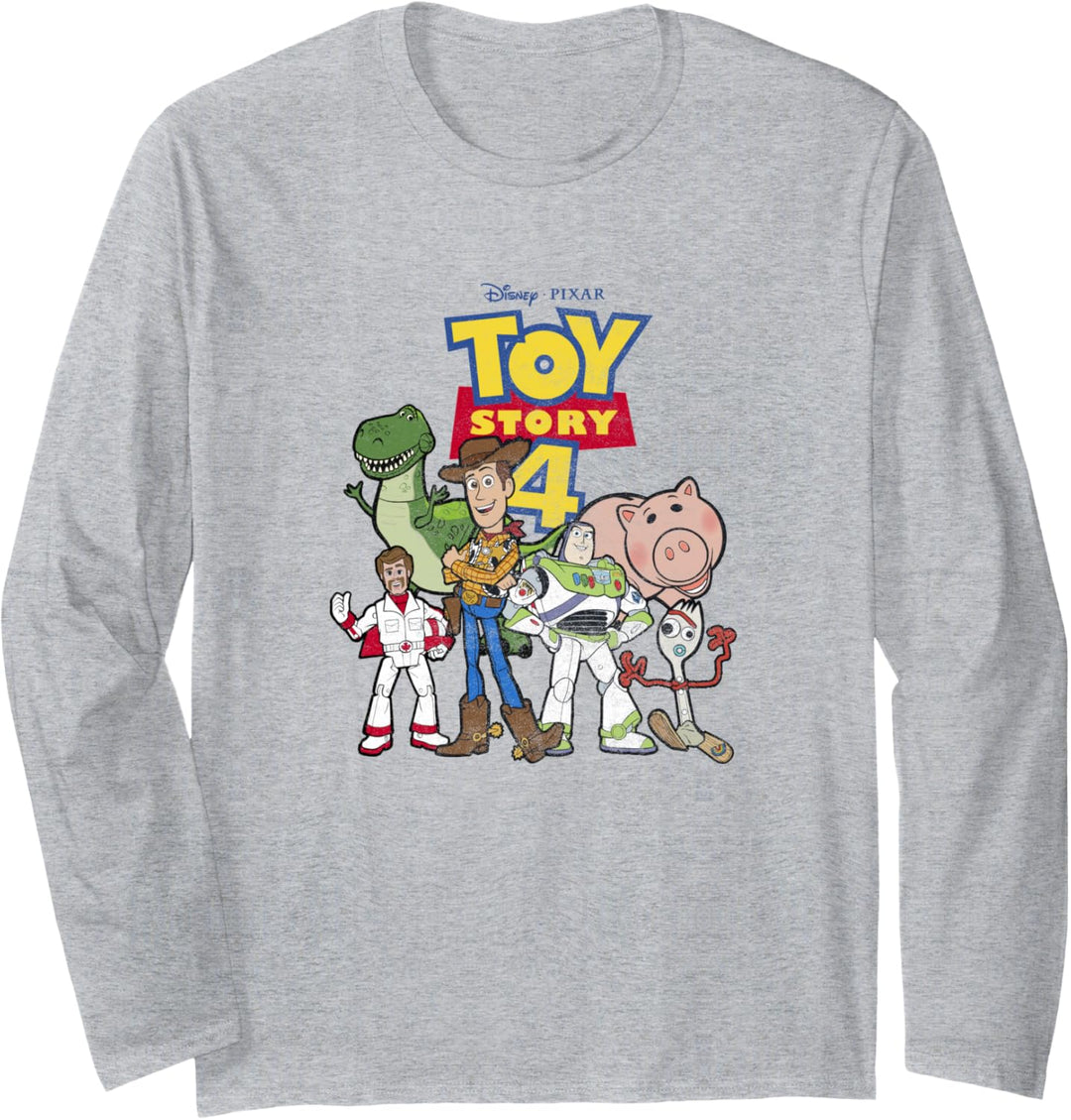 Disney Pixar Toy Story 4 New Group Shot Movie Logo Poster Langarmshirt