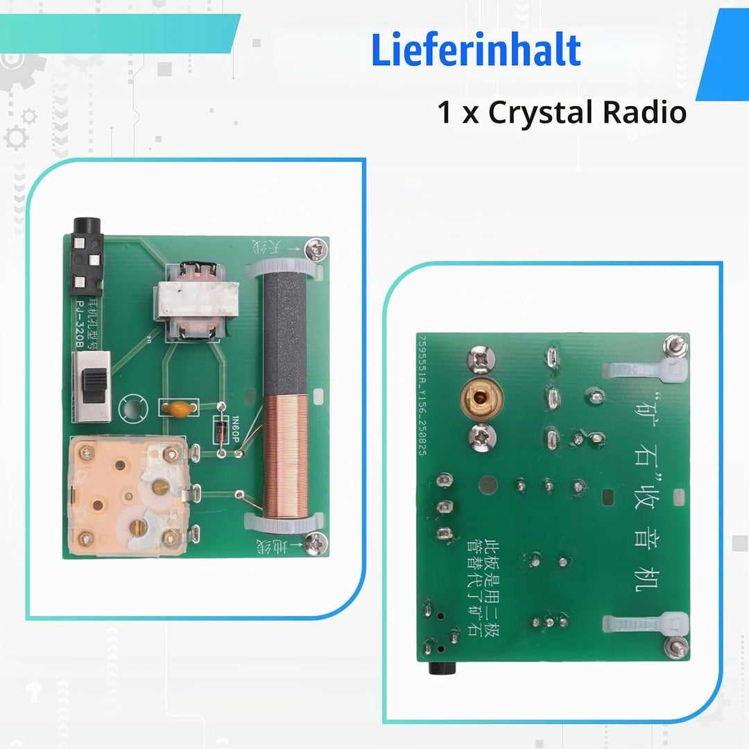 Crystal Radio Simple Electronic Circuit Board -Baugruppe Kann Funksignale Normalerweise Empfangen, N