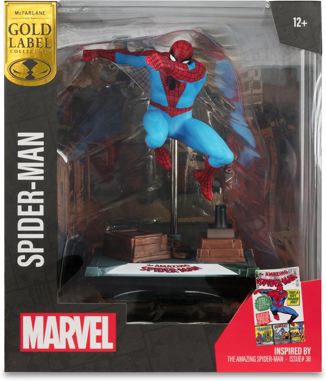 McFarlane Toys -Marvel Spider-Man Posierte Figur im Massstab 1:10 mit Szene (The Amazing Spider-Man