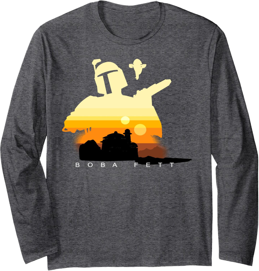 Star Wars Boba Fett Sunset Silhouette Langarmshirt