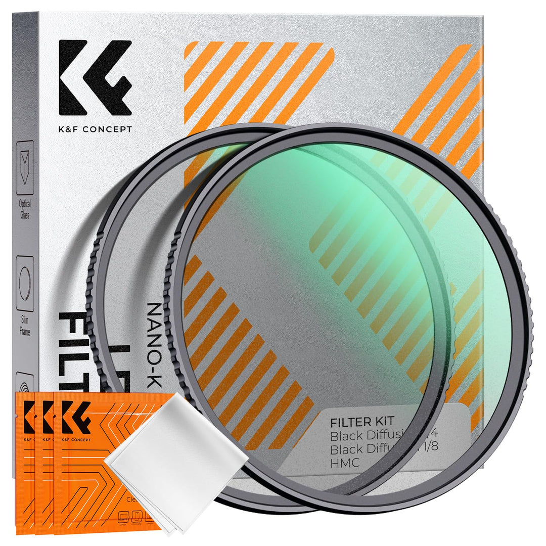 K&F Concept Nano-K Serie Black-Mist 1/4 Filter Filter & Black-Mist 1/8 Filter，77mm Black Promist Fil