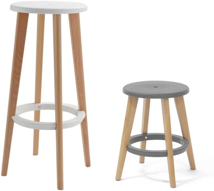 Kollecture Hocker Barhocker Holz Stuhl Kunststoff Sitzhocker Rund Klein Gross Farbe Paulette Farbe r