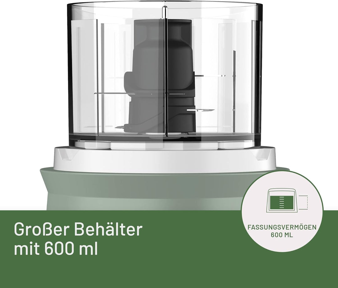 Imetec Tritapiù Zerkleinerer, 4 Edelstahlklingen, grosser Behälter 600 ml, 18 U / min, Druckbetrieb,