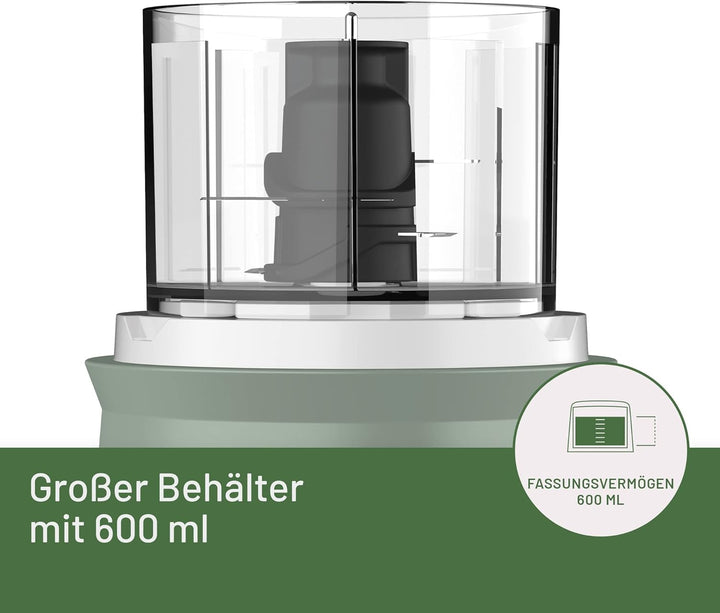 Imetec Tritapiù Zerkleinerer, 4 Edelstahlklingen, grosser Behälter 600 ml, 18 U / min, Druckbetrieb,