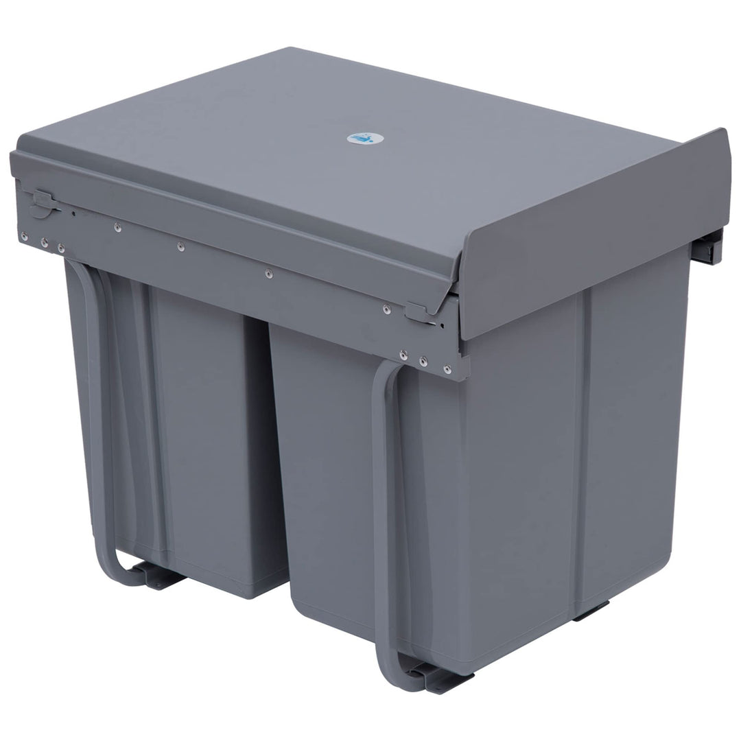 HOMCOM Abfallsammler 20 L+10 L+10 L Ausziehbar Einbaumülleimer Unterschrank Abfalleimer Mülleimer fü